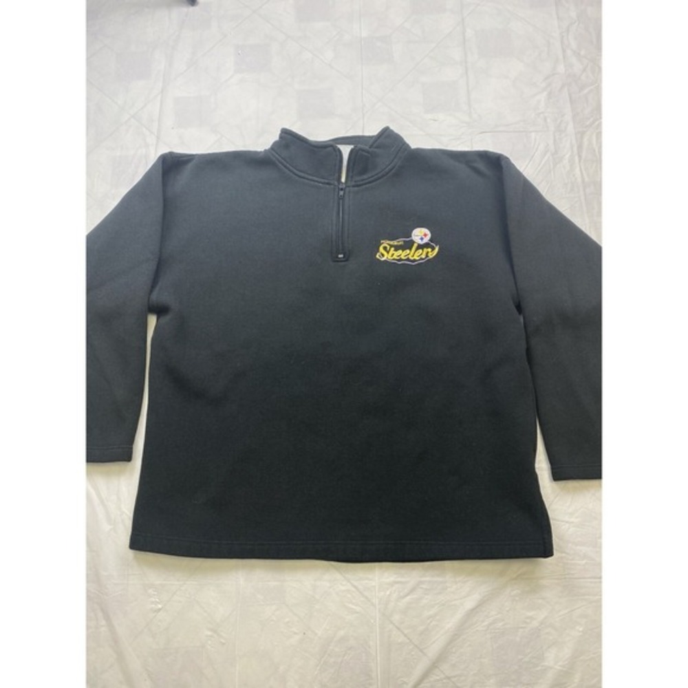 Vintage‎ Pittsburgh Steelers Embroidered Quarter Zip Sweatshirt Size XL